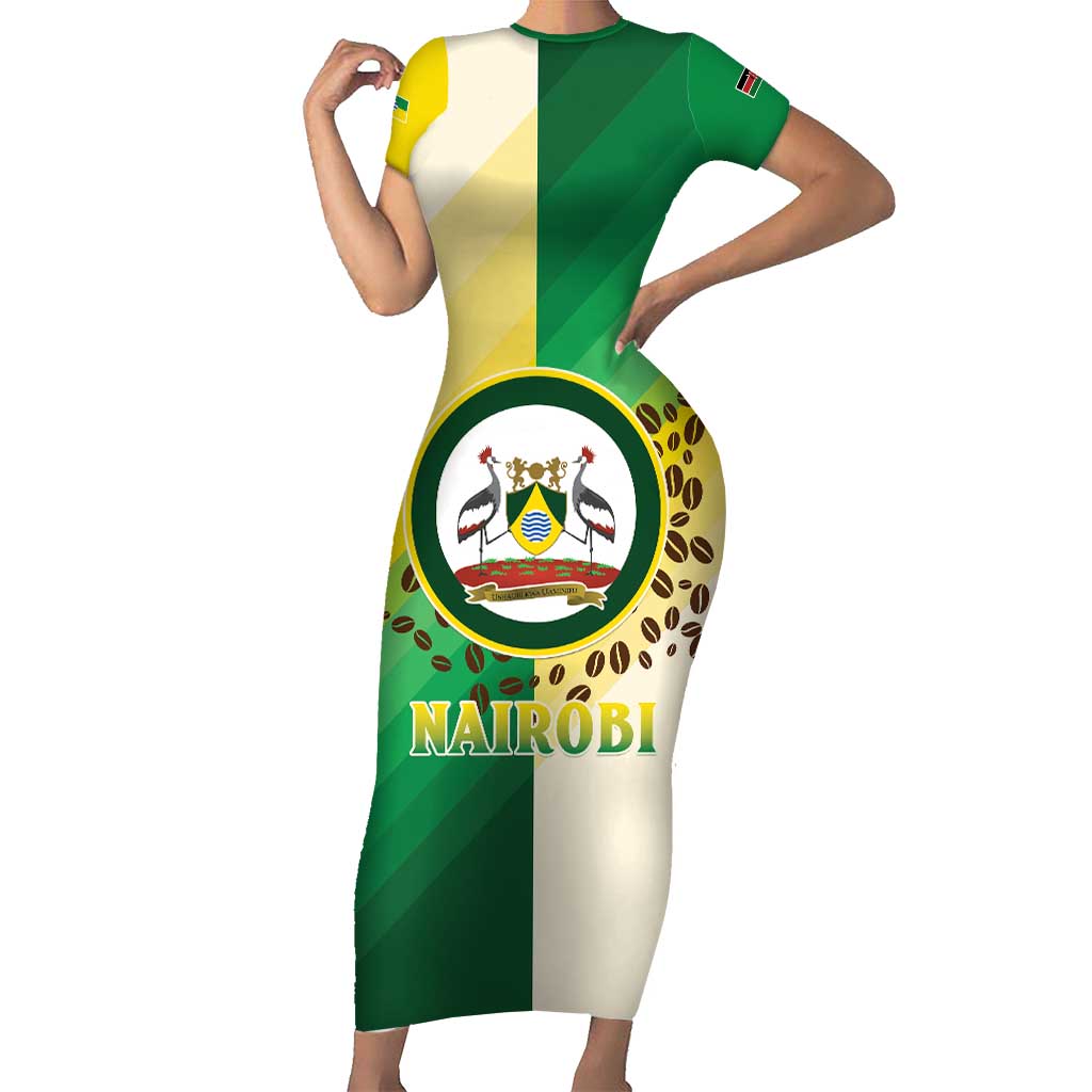 Personalised Nairobi Kenya Family Matching Short Sleeve Bodycon Dress and Hawaiian Shirt The Green City under the Sun