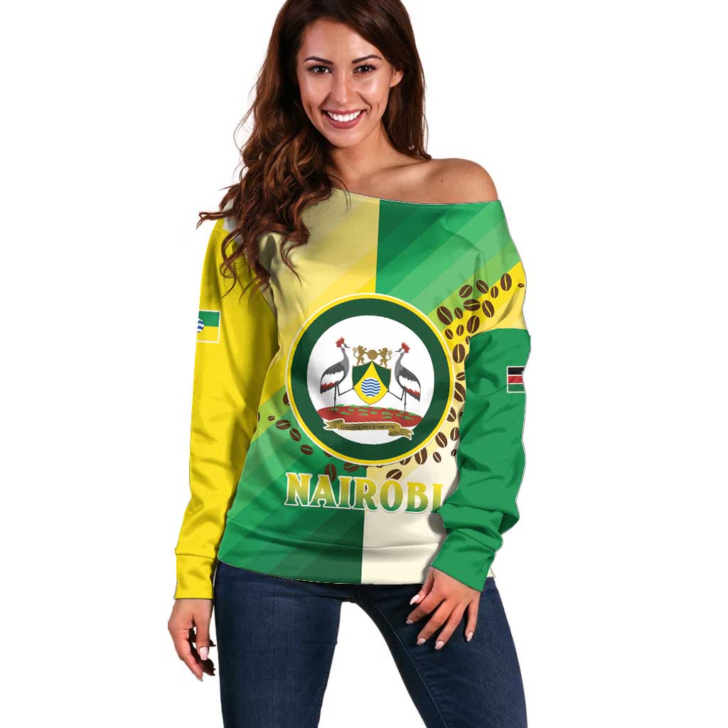 Personalised Nairobi Kenya Off Shoulder Sweater The Green City under the Sun