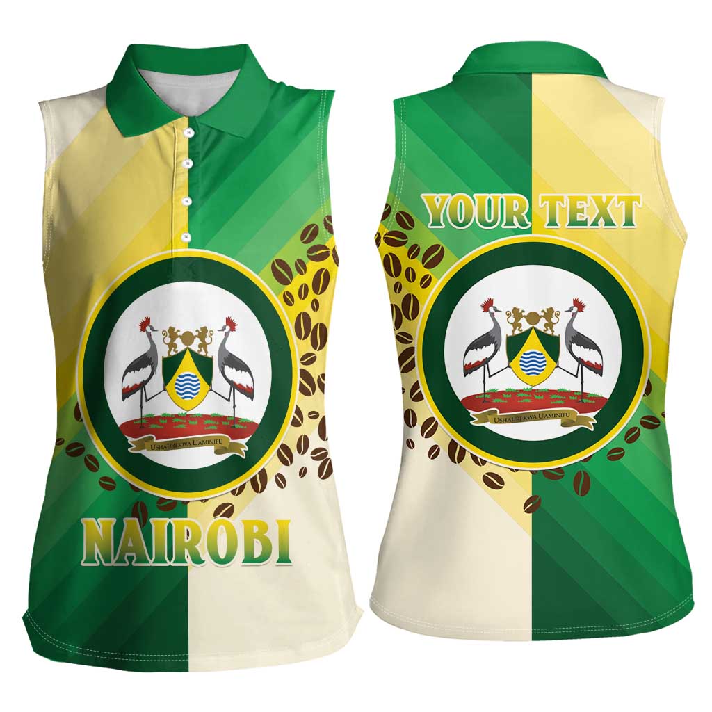 Personalised Nairobi Kenya Women Sleeveless Polo Shirt The Green City under the Sun