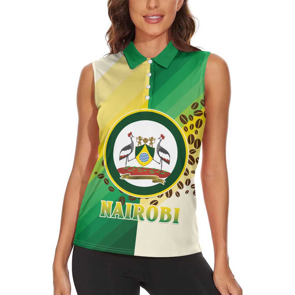 Personalised Nairobi Kenya Women Sleeveless Polo Shirt The Green City under the Sun