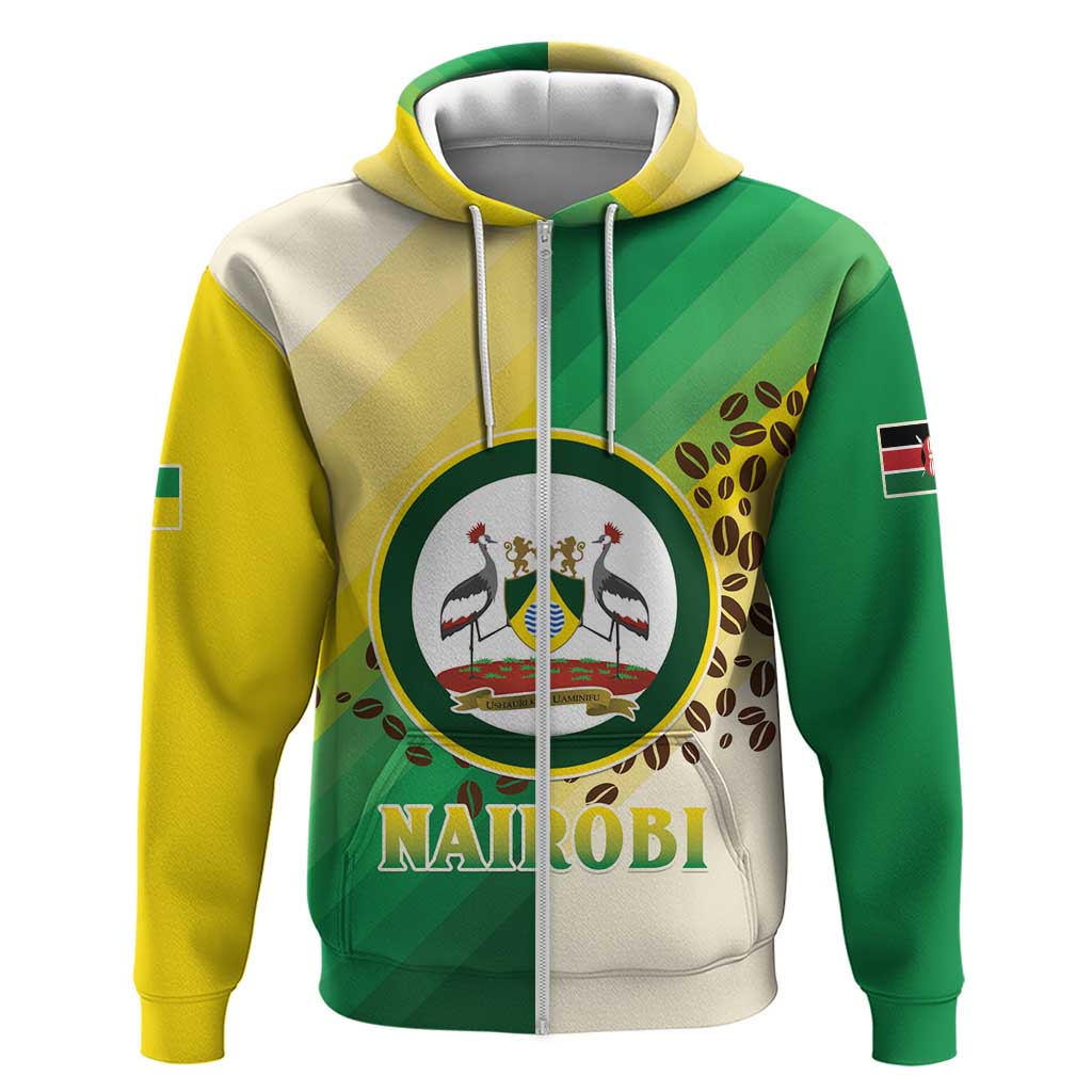 Personalised Nairobi Kenya Zip Hoodie The Green City under the Sun