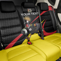 Uganda Rugby Custom Back Car Seat Cover Black Crowned Crane Mascot - Sporty Style