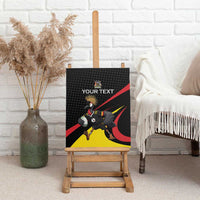 Uganda Rugby Custom Canvas Wall Art Black Crowned Crane Mascot - Sporty Style
