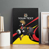 Uganda Rugby Custom Canvas Wall Art Black Crowned Crane Mascot - Sporty Style