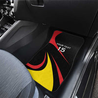Uganda Rugby Custom Car Mats Black Crowned Crane Mascot - Sporty Style