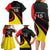 Uganda Rugby Custom Family Matching Long Sleeve Bodycon Dress and Hawaiian Shirt Black Crowned Crane Mascot - Sporty Style