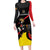 Uganda Rugby Custom Family Matching Long Sleeve Bodycon Dress and Hawaiian Shirt Black Crowned Crane Mascot - Sporty Style