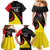 Uganda Rugby Custom Family Matching Mermaid Dress and Hawaiian Shirt Black Crowned Crane Mascot - Sporty Style