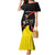 Uganda Rugby Custom Family Matching Mermaid Dress and Hawaiian Shirt Black Crowned Crane Mascot - Sporty Style