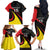 Uganda Rugby Custom Family Matching Off The Shoulder Long Sleeve Dress and Hawaiian Shirt Black Crowned Crane Mascot - Sporty Style