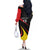 Uganda Rugby Custom Family Matching Off The Shoulder Long Sleeve Dress and Hawaiian Shirt Black Crowned Crane Mascot - Sporty Style