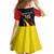 Uganda Rugby Custom Family Matching Off Shoulder Maxi Dress and Hawaiian Shirt Black Crowned Crane Mascot - Sporty Style