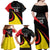 Uganda Rugby Custom Family Matching Off Shoulder Maxi Dress and Hawaiian Shirt Black Crowned Crane Mascot - Sporty Style