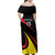 Uganda Rugby Custom Family Matching Off Shoulder Maxi Dress and Hawaiian Shirt Black Crowned Crane Mascot - Sporty Style