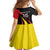 Uganda Rugby Custom Family Matching Off Shoulder Short Dress and Hawaiian Shirt Black Crowned Crane Mascot - Sporty Style