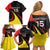 Uganda Rugby Custom Family Matching Off Shoulder Short Dress and Hawaiian Shirt Black Crowned Crane Mascot - Sporty Style