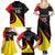 Uganda Rugby Custom Family Matching Summer Maxi Dress and Hawaiian Shirt Black Crowned Crane Mascot - Sporty Style