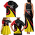Uganda Rugby Custom Family Matching Tank Maxi Dress and Hawaiian Shirt Black Crowned Crane Mascot - Sporty Style