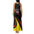 Uganda Rugby Custom Family Matching Tank Maxi Dress and Hawaiian Shirt Black Crowned Crane Mascot - Sporty Style