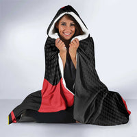 Uganda Rugby Custom Hooded Blanket Black Crowned Crane Mascot - Sporty Style