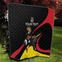 Uganda Rugby Custom Quilt Black Crowned Crane Mascot - Sporty Style