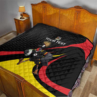 Uganda Rugby Custom Quilt Black Crowned Crane Mascot - Sporty Style
