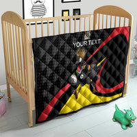 Uganda Rugby Custom Quilt Black Crowned Crane Mascot - Sporty Style