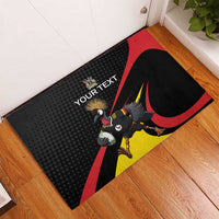 Uganda Rugby Custom Rubber Doormat Black Crowned Crane Mascot - Sporty Style