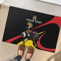 Uganda Rugby Custom Rubber Doormat Black Crowned Crane Mascot - Sporty Style