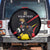 Uganda Rugby Custom Spare Tire Cover Black Crowned Crane Mascot - Sporty Style