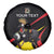 Uganda Rugby Custom Spare Tire Cover Black Crowned Crane Mascot - Sporty Style