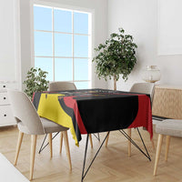 Uganda Rugby Custom Tablecloth Black Crowned Crane Mascot - Sporty Style