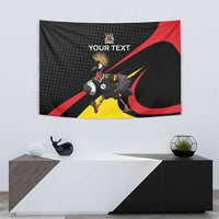 Uganda Rugby Custom Tapestry Black Crowned Crane Mascot - Sporty Style