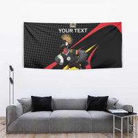 Uganda Rugby Custom Tapestry Black Crowned Crane Mascot - Sporty Style