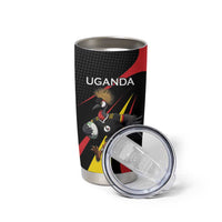 Uganda Rugby Custom Tumbler Cup Black Crowned Crane Mascot - Sporty Style