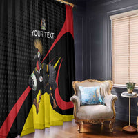 Uganda Rugby Custom Window Curtain Black Crowned Crane Mascot - Sporty Style