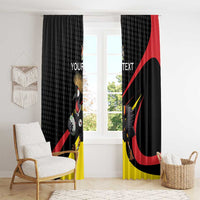 Uganda Rugby Custom Window Curtain Black Crowned Crane Mascot - Sporty Style