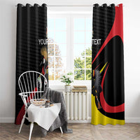 Uganda Rugby Custom Window Curtain Black Crowned Crane Mascot - Sporty Style