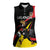 Uganda Rugby Custom Women Sleeveless Polo Shirt Black Crowned Crane Mascot - Sporty Style
