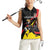 Uganda Rugby Custom Women Sleeveless Polo Shirt Black Crowned Crane Mascot - Sporty Style