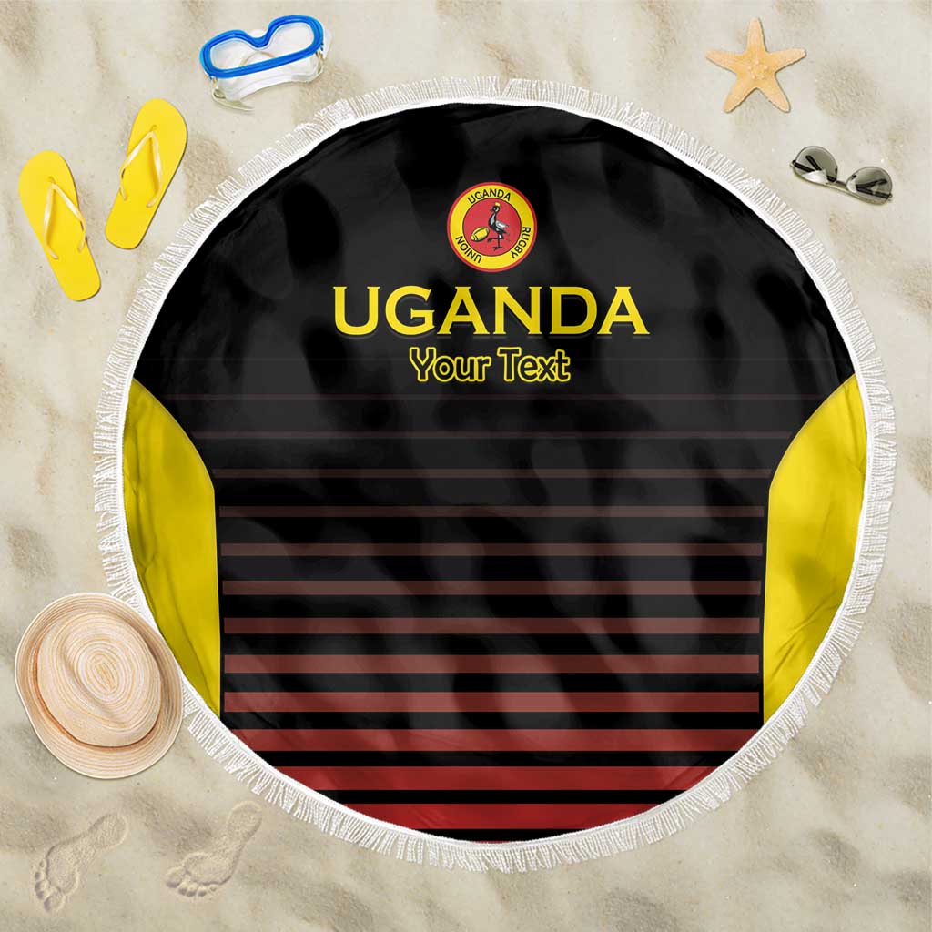Uganda Rugby Custom Beach Blanket Go Cranes