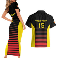 Uganda Rugby Custom Couples Matching Short Sleeve Bodycon Dress and Hawaiian Shirt Go Cranes