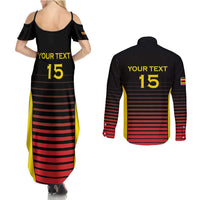 Uganda Rugby Custom Couples Matching Summer Maxi Dress and Long Sleeve Button Shirt Go Cranes