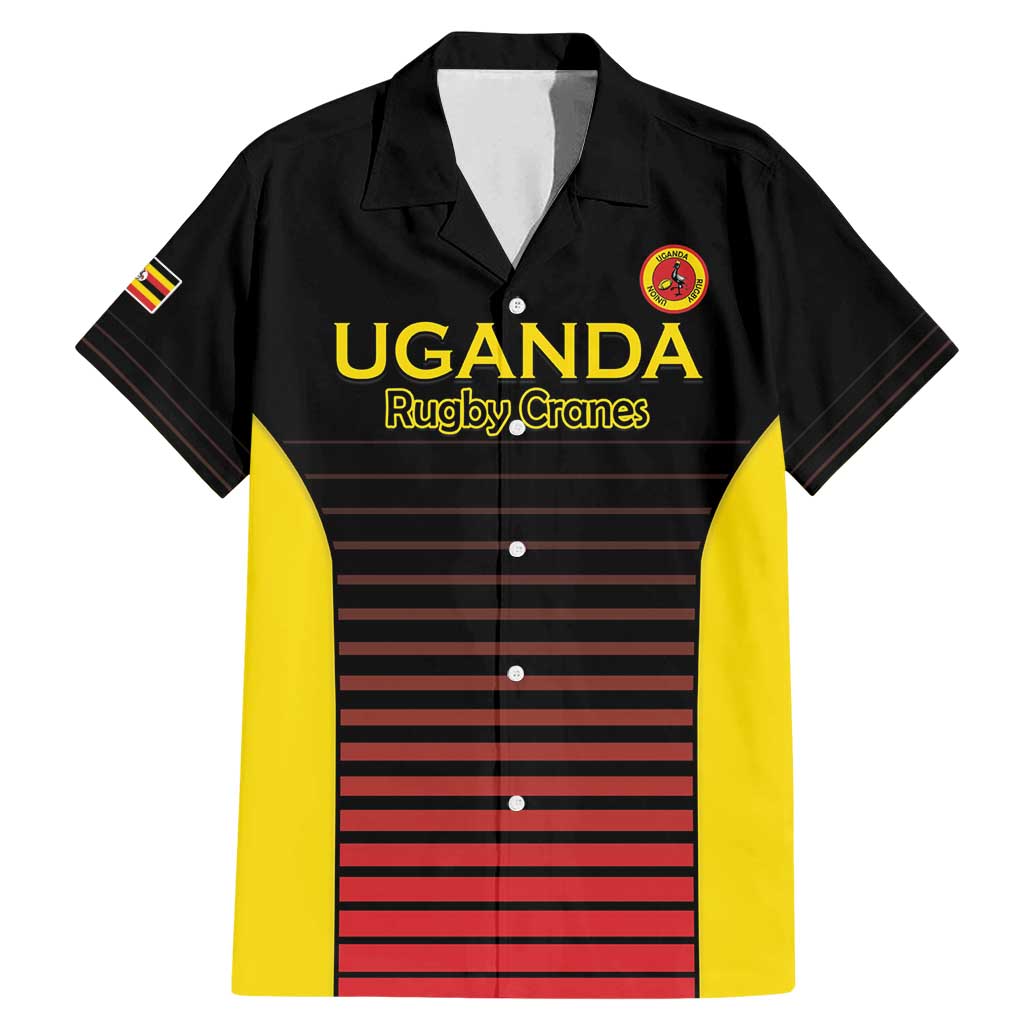 Uganda Rugby Custom Family Matching Mermaid Dress and Hawaiian Shirt Go Cranes