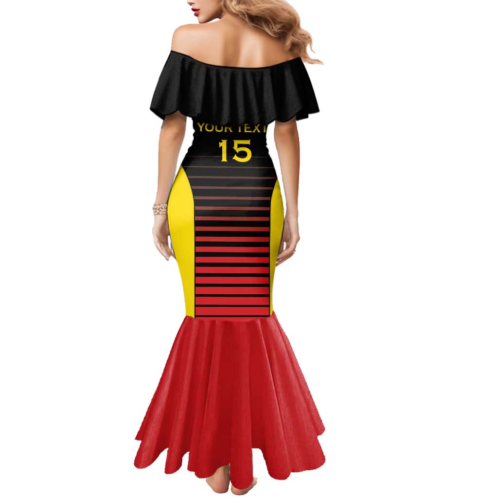 Uganda Rugby Custom Family Matching Mermaid Dress and Hawaiian Shirt Go Cranes