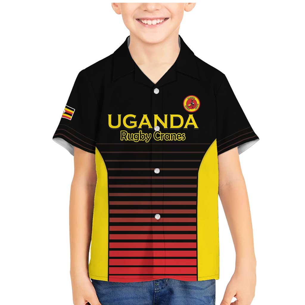 Uganda Rugby Custom Family Matching Mermaid Dress and Hawaiian Shirt Go Cranes