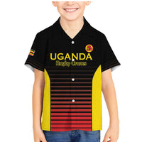 Uganda Rugby Custom Family Matching Mermaid Dress and Hawaiian Shirt Go Cranes