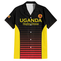 Uganda Rugby Custom Family Matching Off The Shoulder Long Sleeve Dress and Hawaiian Shirt Go Cranes