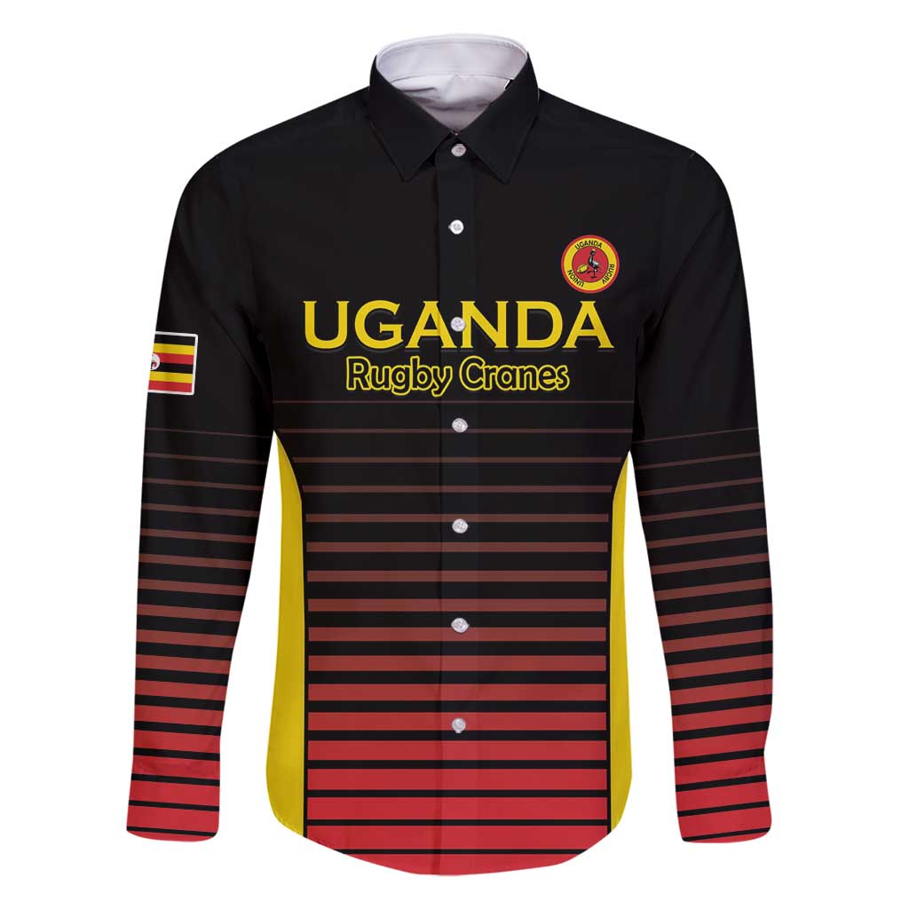 Uganda Rugby Custom Family Matching Off Shoulder Maxi Dress and Hawaiian Shirt Go Cranes
