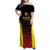 Uganda Rugby Custom Family Matching Off Shoulder Maxi Dress and Hawaiian Shirt Go Cranes